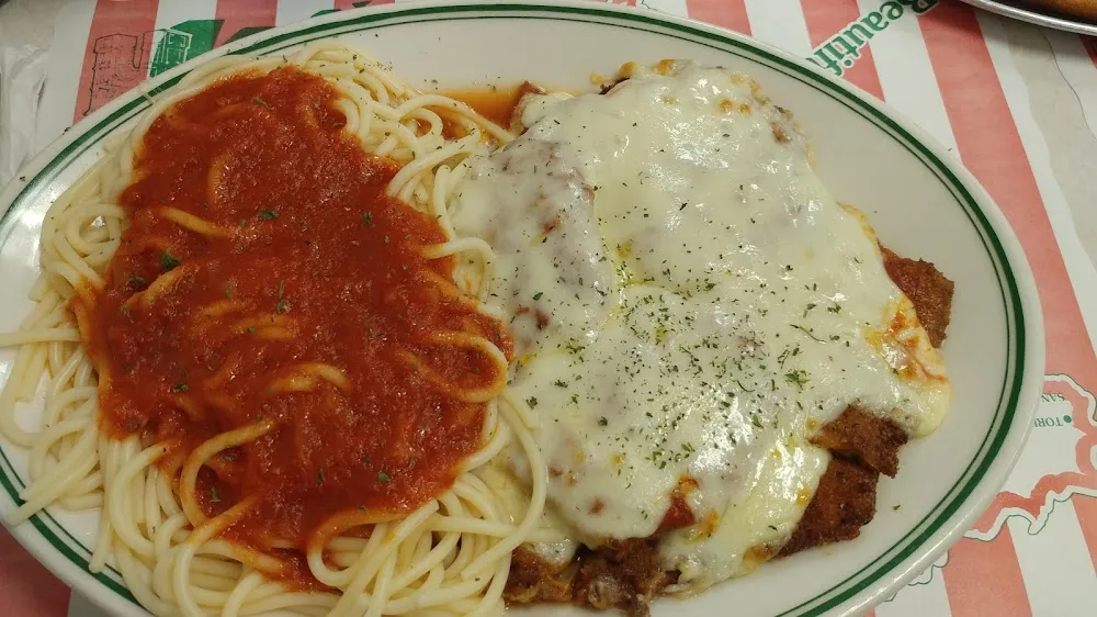 Eggplant Parm Dinner with Spaghetti