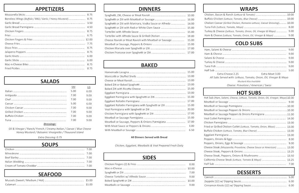 Lorenzo's Pizzeria & Restaurant Menu image 1
