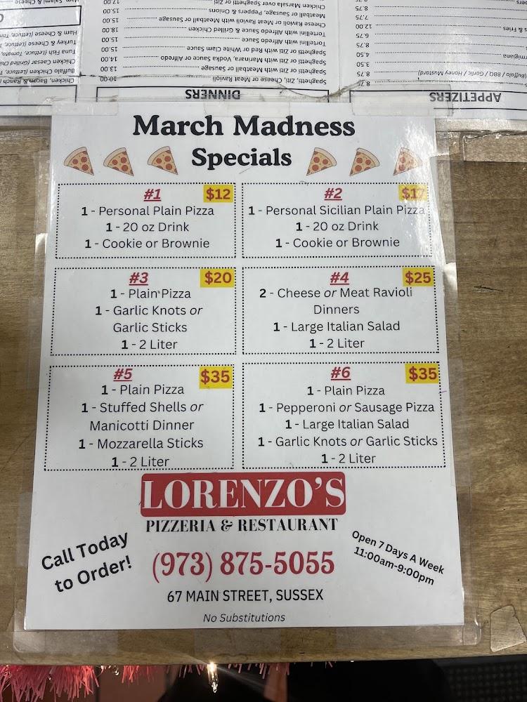 Lorenzo's Pizzeria & Restaurant Menu image 3